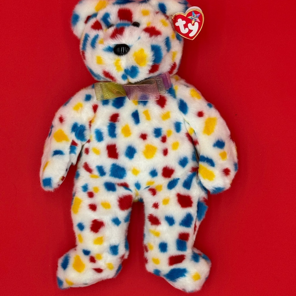 TY Beanie Buddy TY 2K Confetti‎ Year 2000 Y2K Bear Plush - Retired 12/23/99